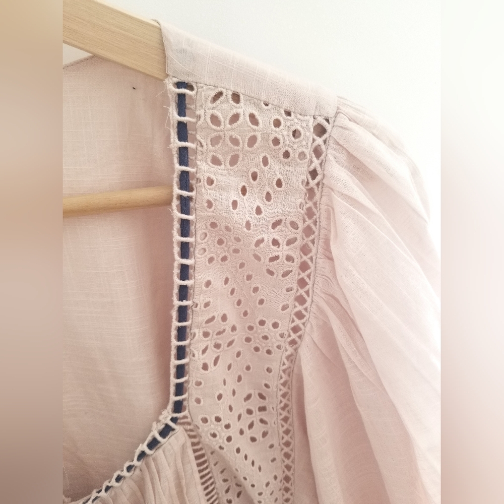 Anthropologie Sz M Billowy Peasant Blouse Rose/blush Colour - Picture 5 of 10